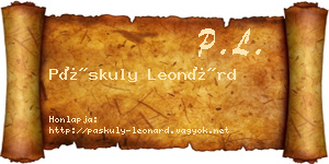 Páskuly Leonárd névjegykártya